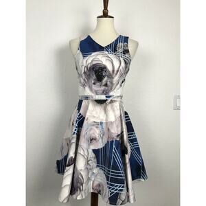 Ministry of Style Multicolor Print Fit Flare Mini Tank Dress